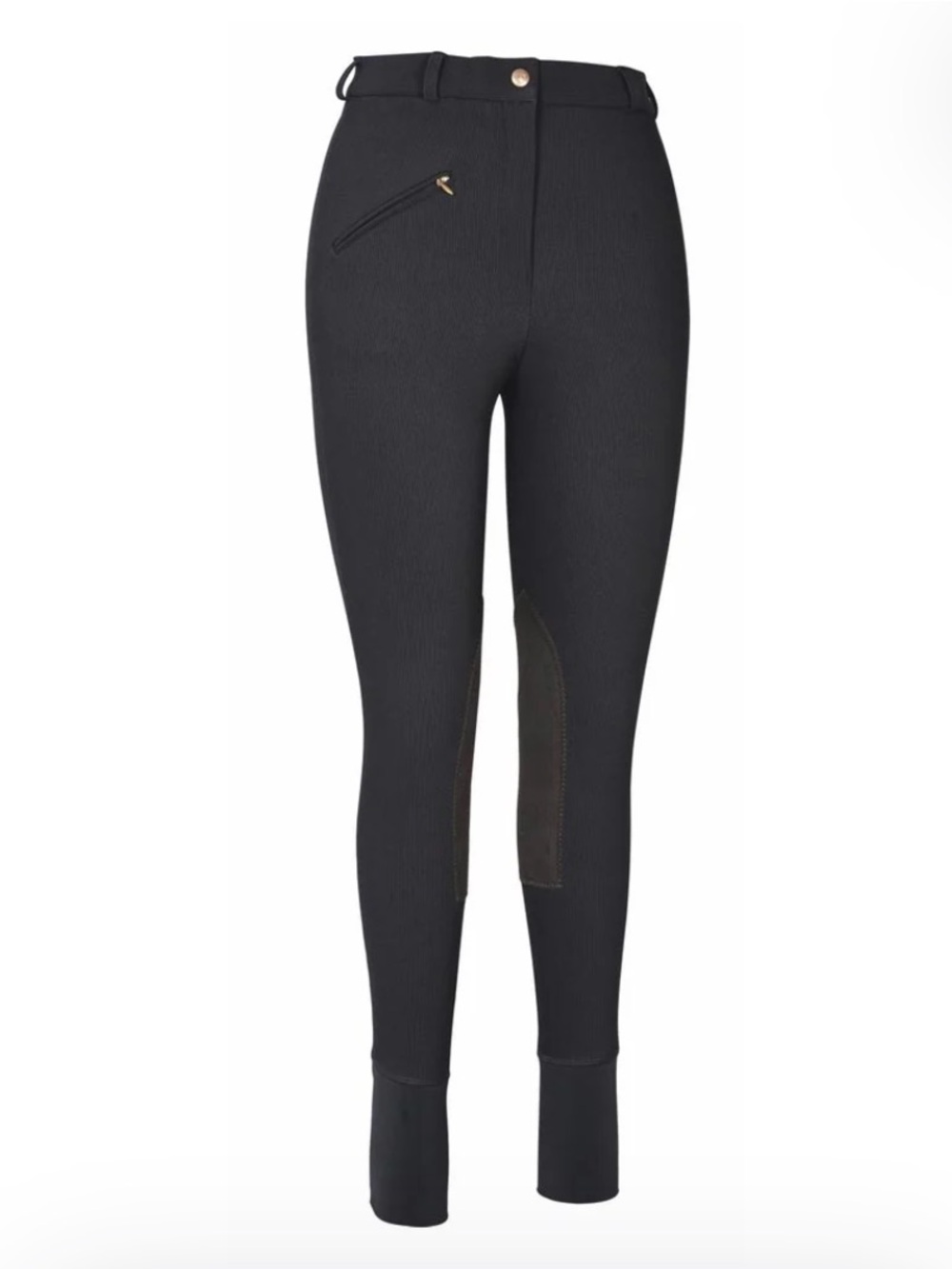 TuffRider Ladies Ribb Knee Patch Breeches in Dark Charcoal